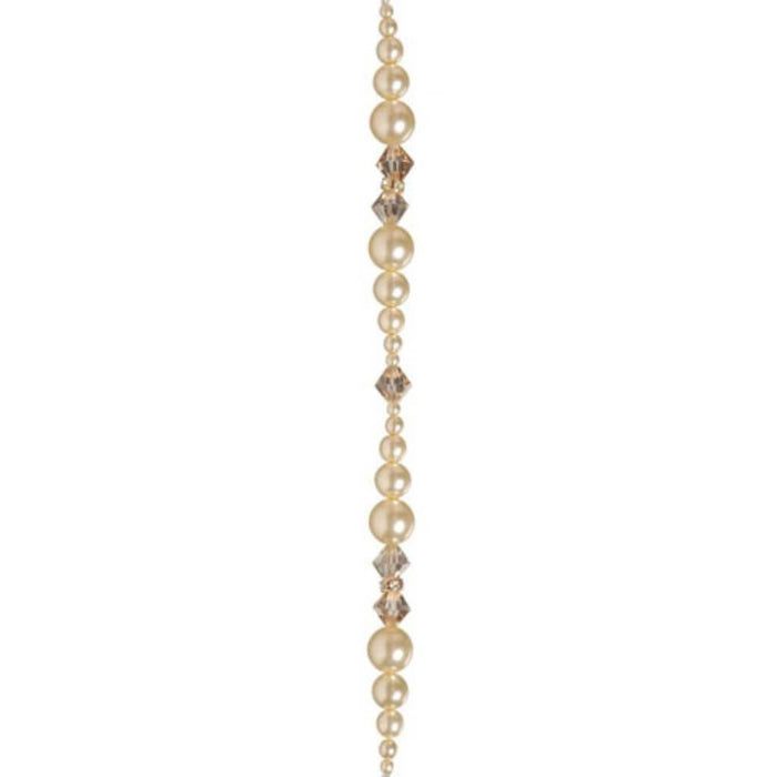 BEAD CRYSTAL&PARL STR BICONE OFF WHITE 