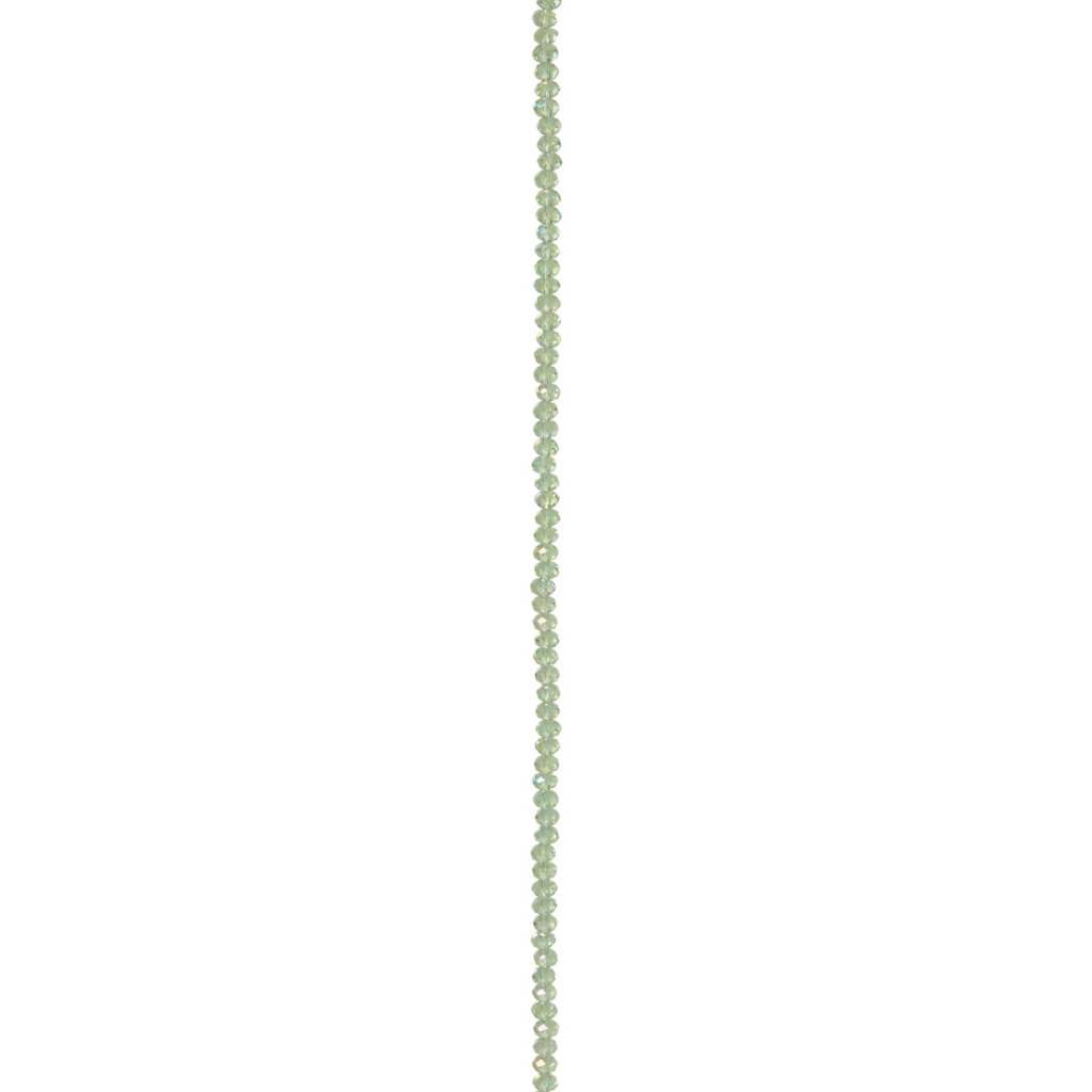 CRYSTAL BEAD STRAND RONDELLE PERIDOT 3X4MM 7IN 