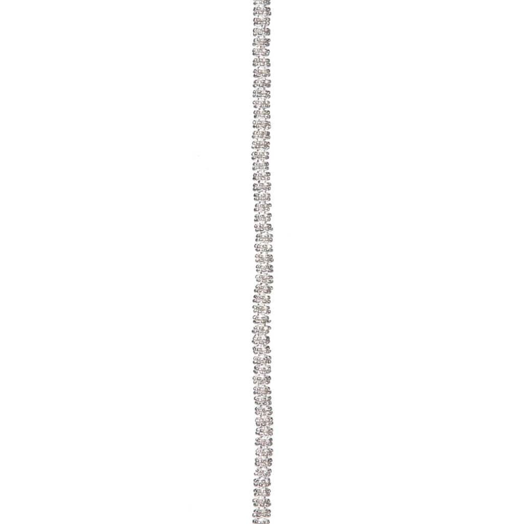 METAL SPACER BEAD STRAND SILVER 5MM 