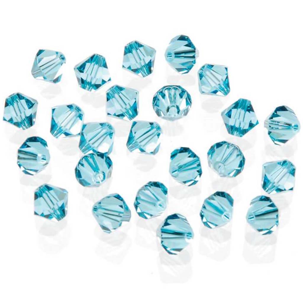 BEAD SWAROVSKI BICONE AQUA 6MM 