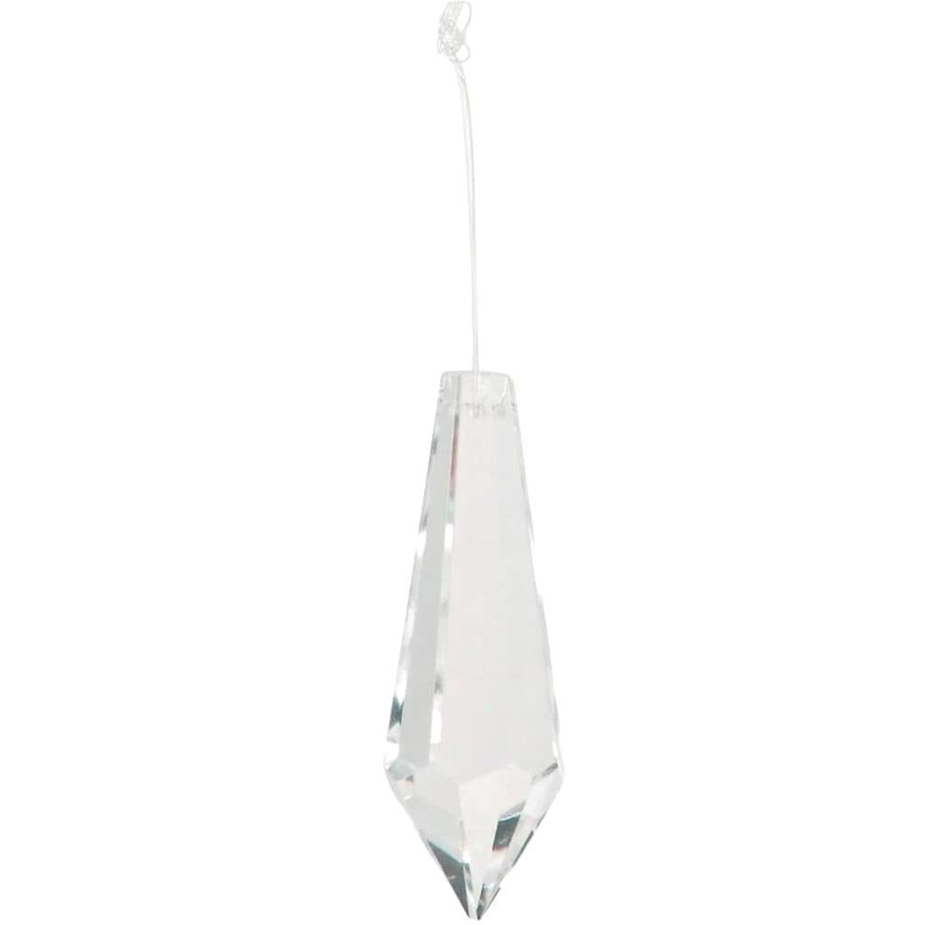 Cut Crystal Pendant Drop Clear Crystal 63 X 20mm