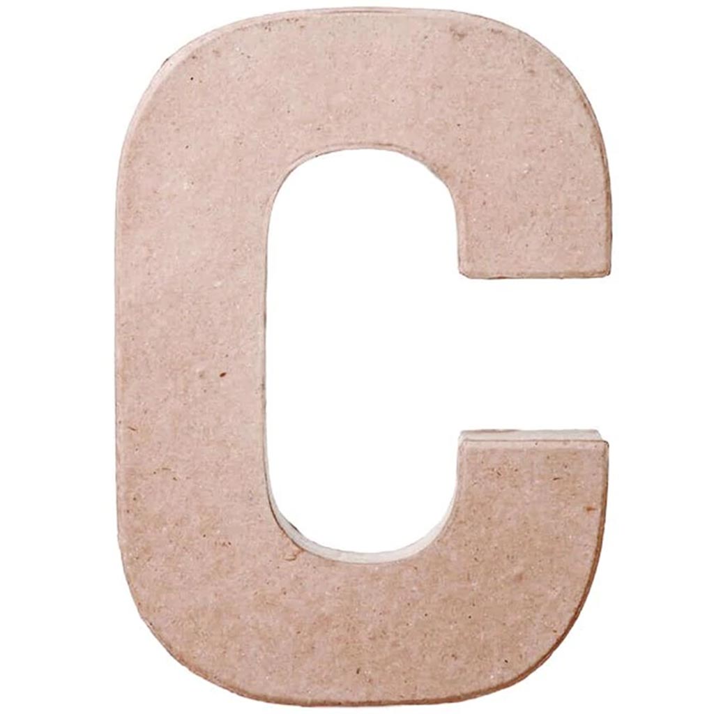 PAPER MACHE LETTER C 8 X 5 1/2 X 1 IN. 