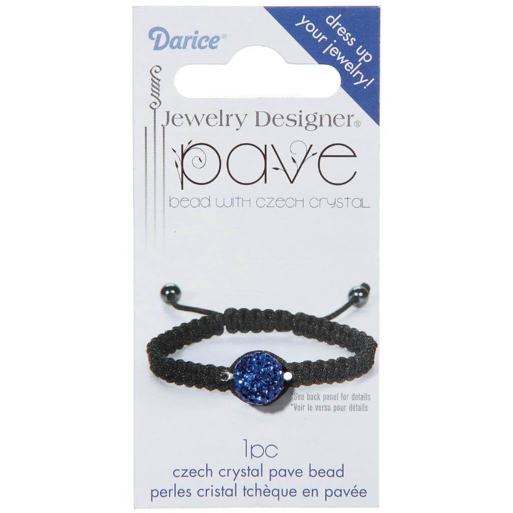 CZECH CRYSTAL PAVE BEADS SAPPHIRE 10MM 