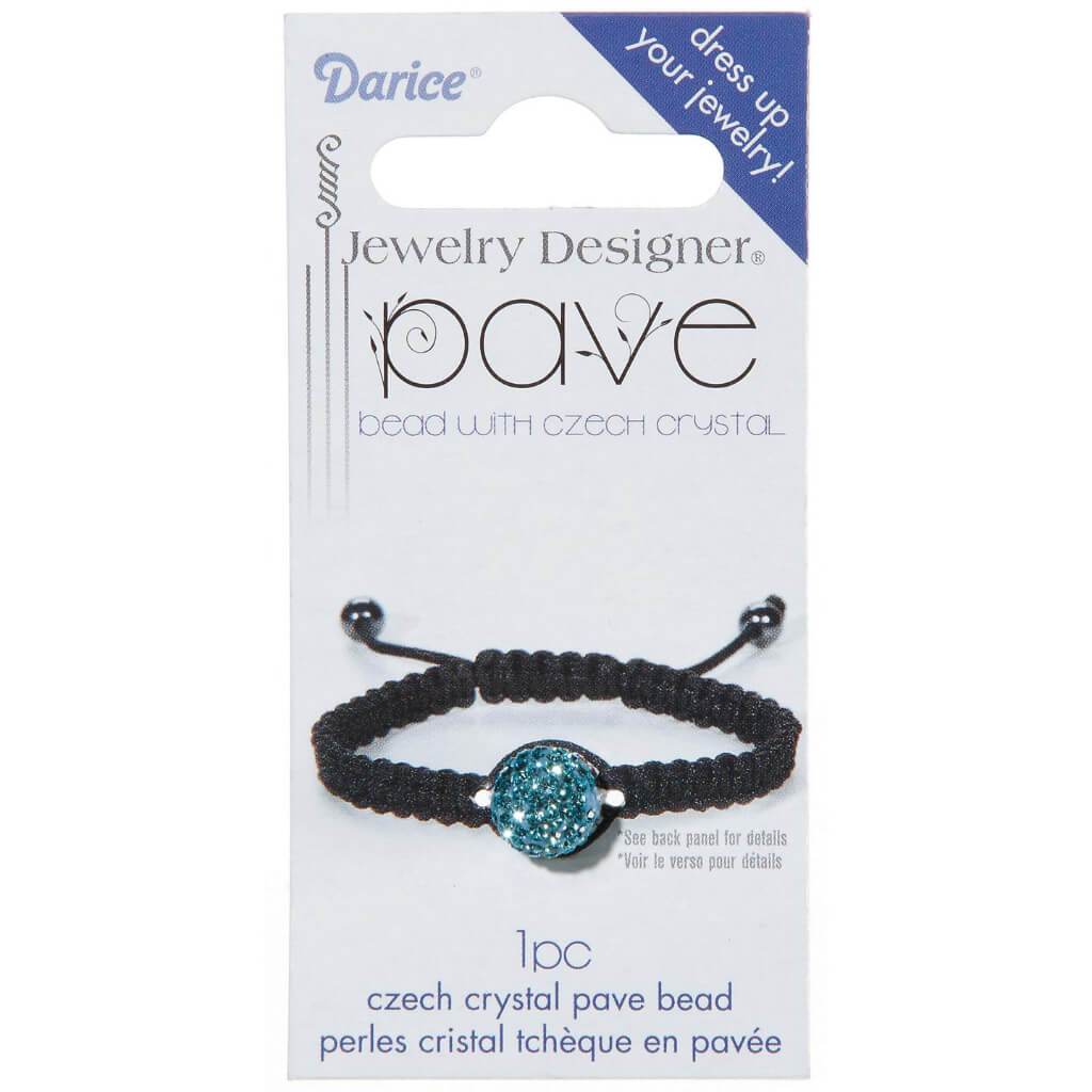 CZECH CRYSTAL PAVE BEADS AQUA 10MM 