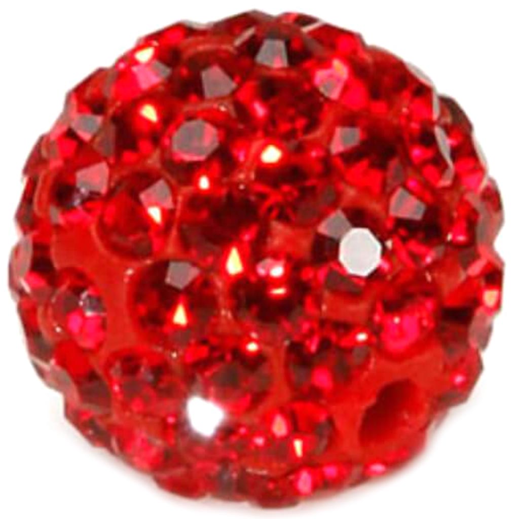 CZECH CRYSTAL PAVE BEADS RED 10MM 