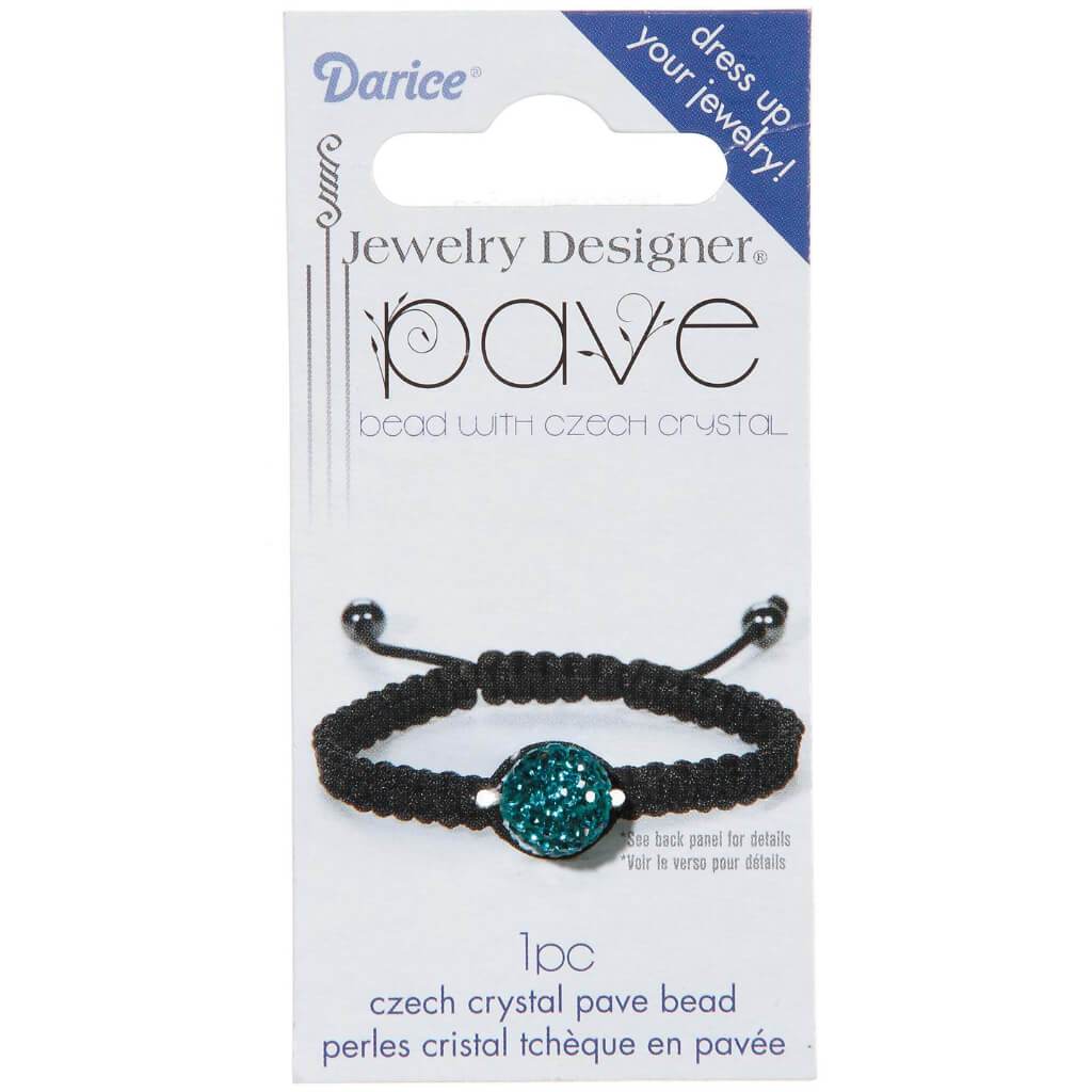 CZECH CRYSTAL PAVE BEADS TEAL 10MM 