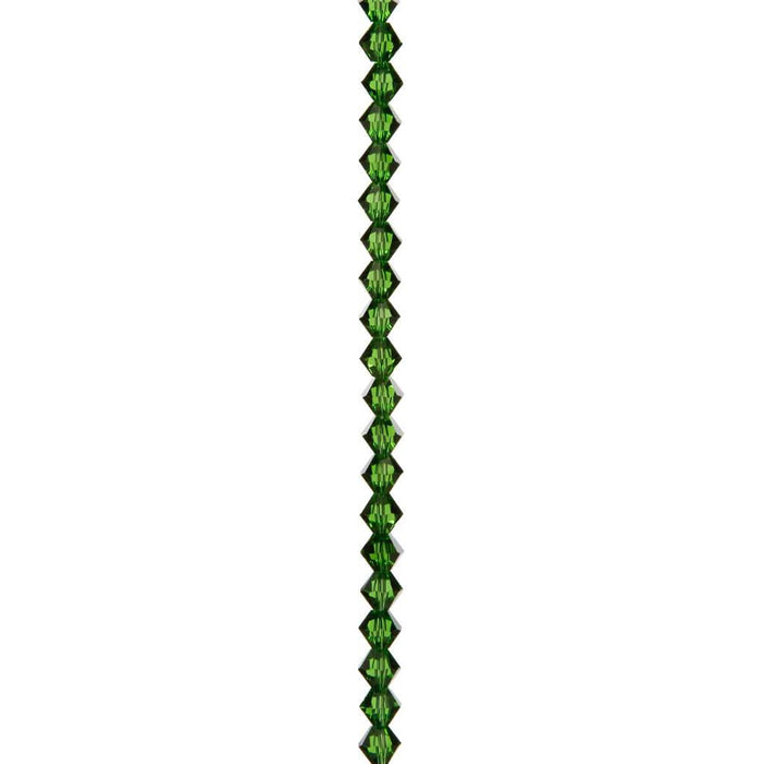 Venezia Crystal Bead Strand Emerald Green 8mm 7in