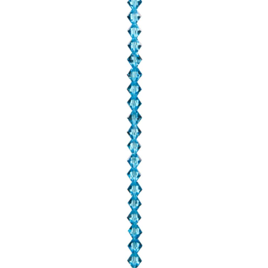 Venezia Crystal Bead Strand Aqua 8mm 7in