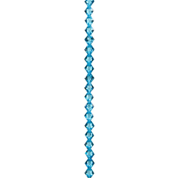 Venezia Crystal Bead Strand Aqua 8mm 7in