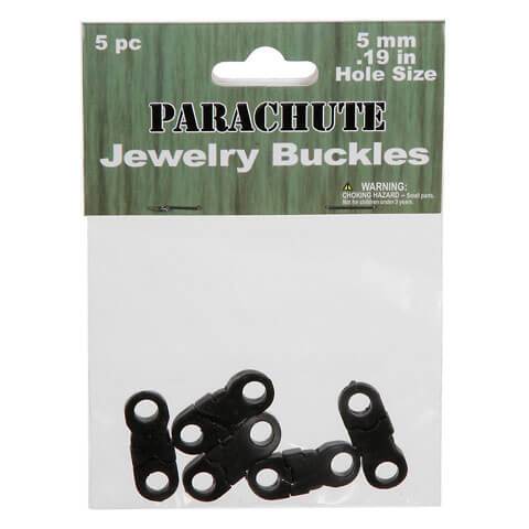 Parachute Cord Jewelry Buckles Black 11 x 29mm 
