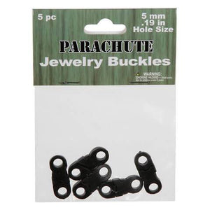 Parachute Cord Jewelry Buckles Black 11 x 29mm