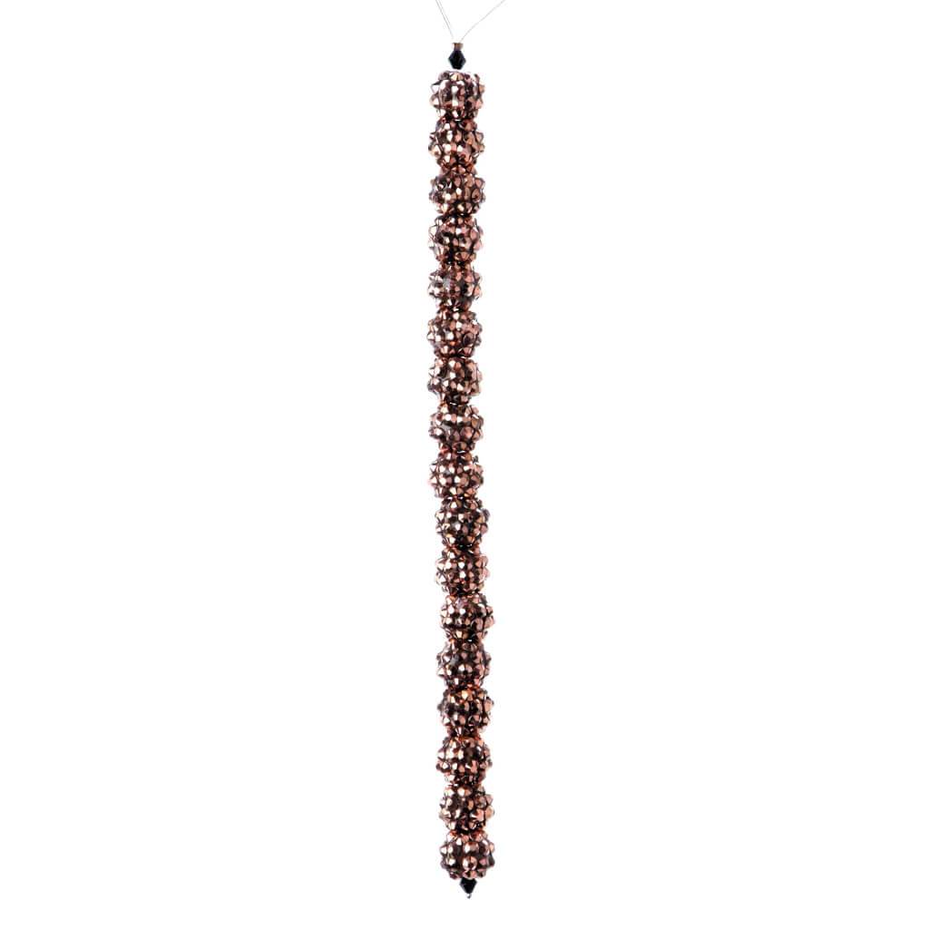 Resin Rhinestone Bead Strand Metallic Brown 12mm