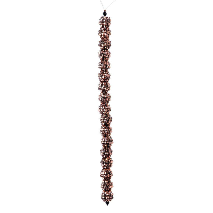 Resin Rhinestone Bead Strand Metallic Brown 12mm