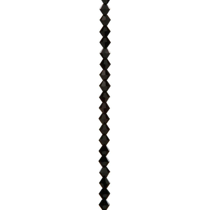 Venezia Crystal Bead Strand Jet Black 8mm 7in