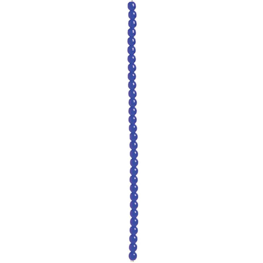 DRUK GLASS BEADS ROUND COBALT BLUE 6MM 7IN 