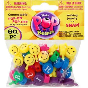 Pop Beads Alphabet and Smiley Face Bright Colors 