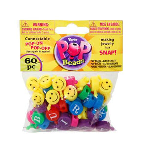 Pop Beads Alphabet and Smiley Face Bright Colors