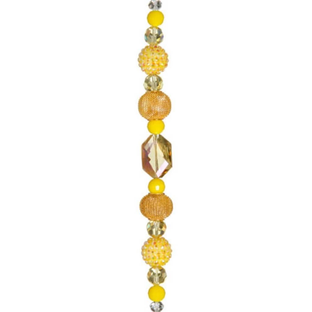 BEADS BOHO STR YELLOW HEXAGON 