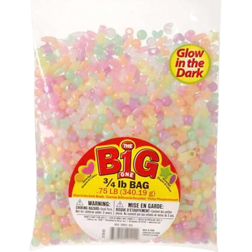 Acrylic Beads Assorted Glow-in-the-Dark Colors 