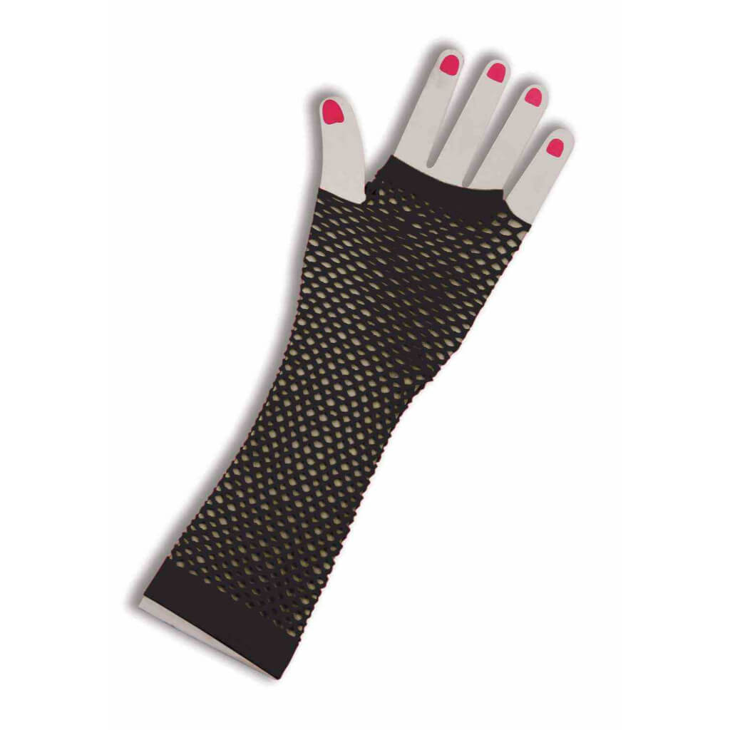 Fingerless Fishnet Black Gloves