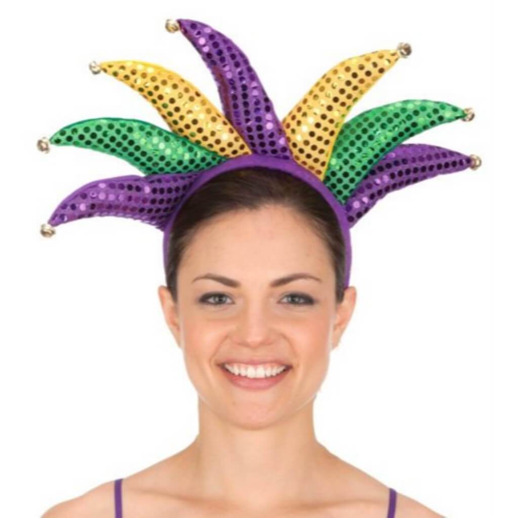 Jester Headband Mardi Gras Sequin 