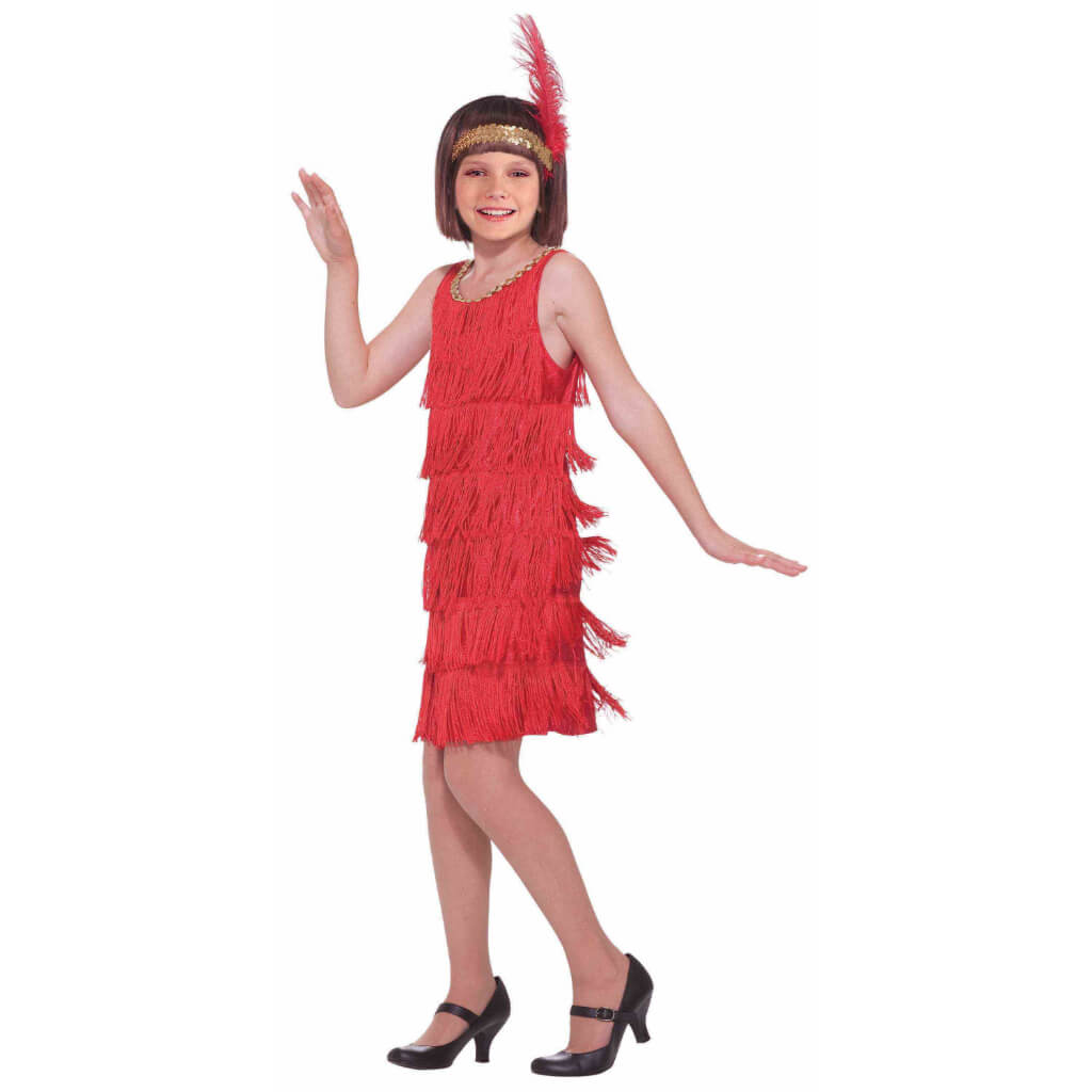 Roaring 20S Flapper Red Child Costume, 8 to 10 Medium