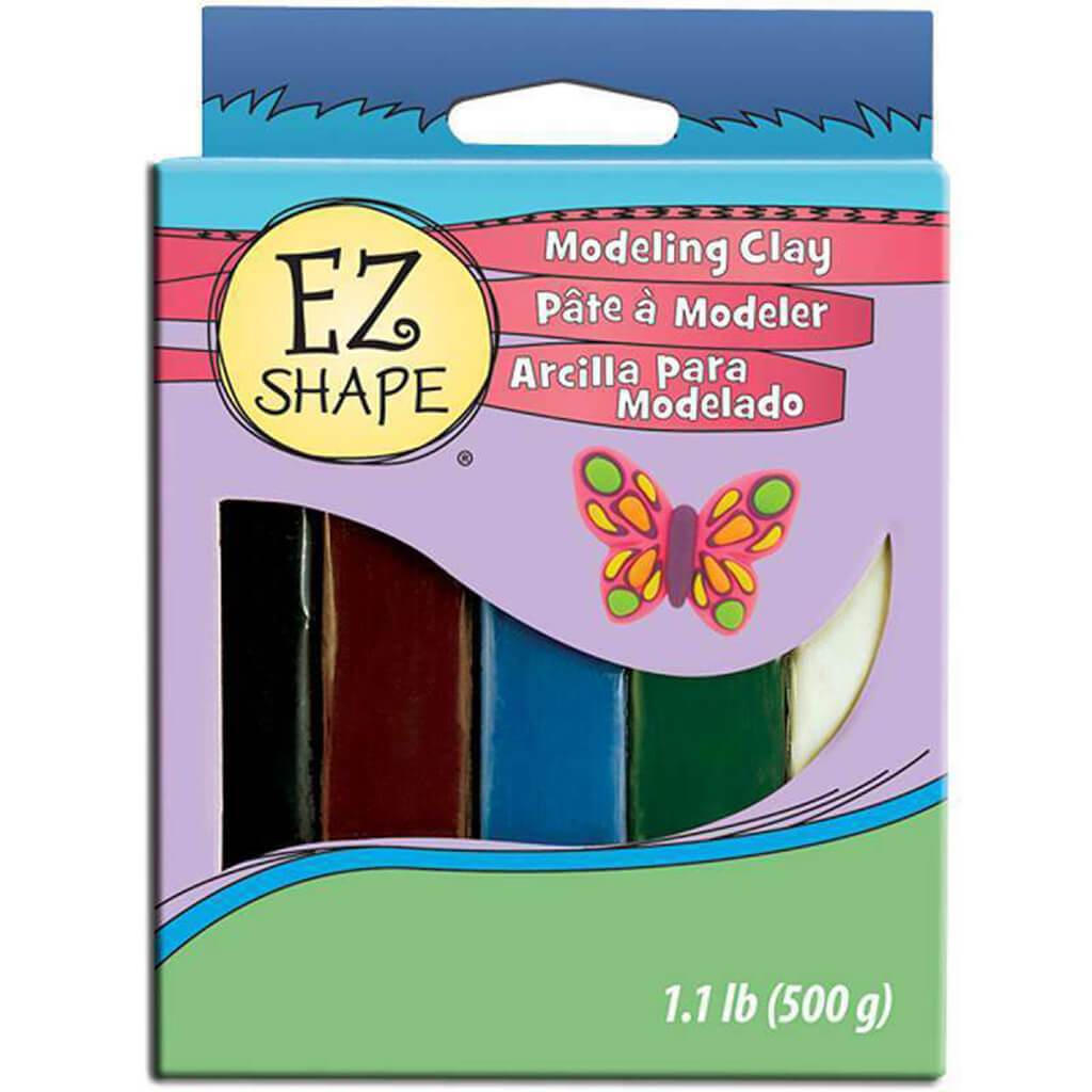 Ez Shape Non-Hardening Modeling Clay 1.1lb 5pcs Natural