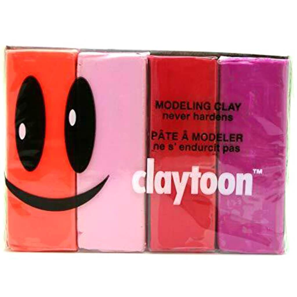 Claytoon Clay Sets Pretty  Magenta, Neon Red, Pink, Rose