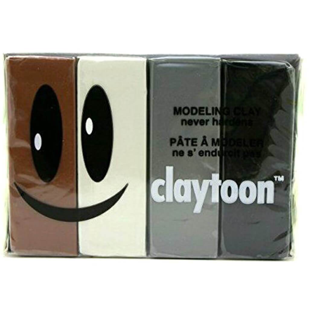 Claytoon Clay Sets Neutral Set Black, Brown, Silver Gray, White