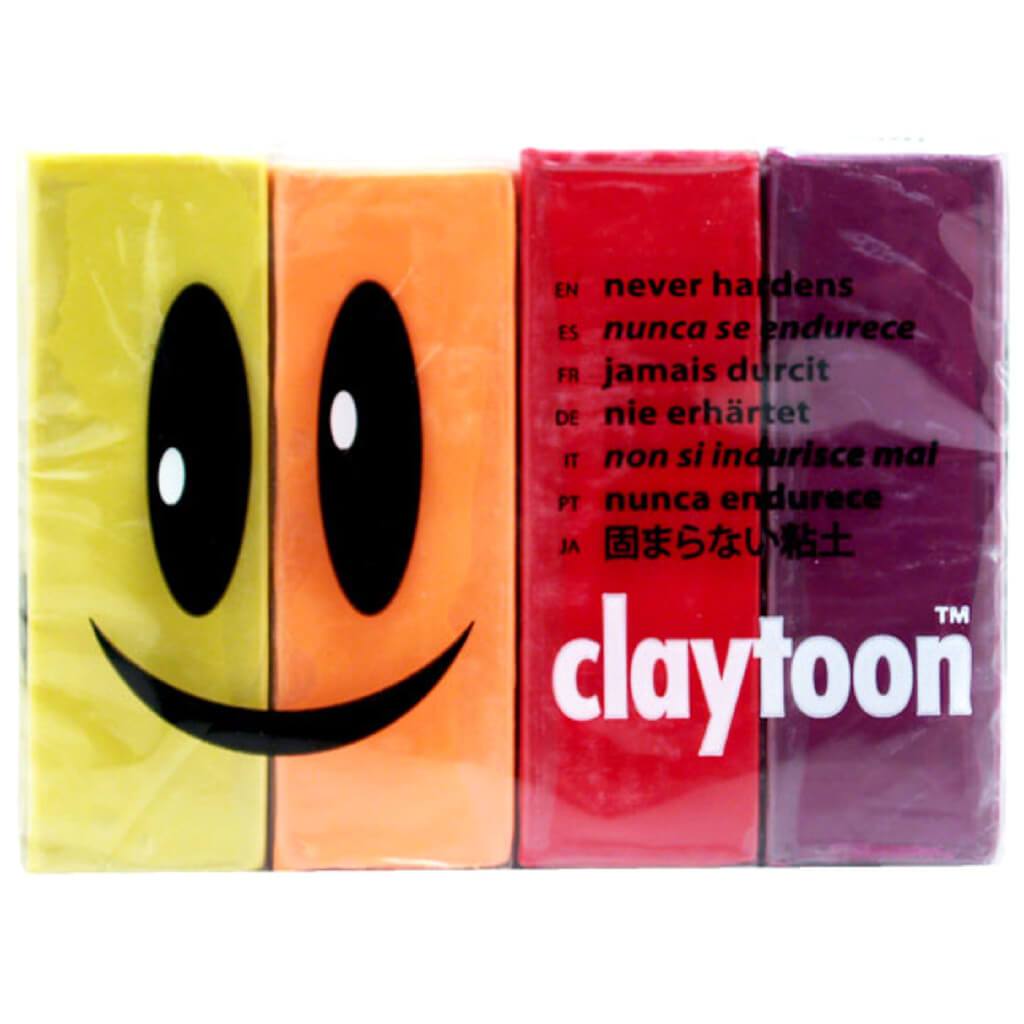 Claytoon Clay Sets Hot Magenta, Neon Orange, Rose, Yellow