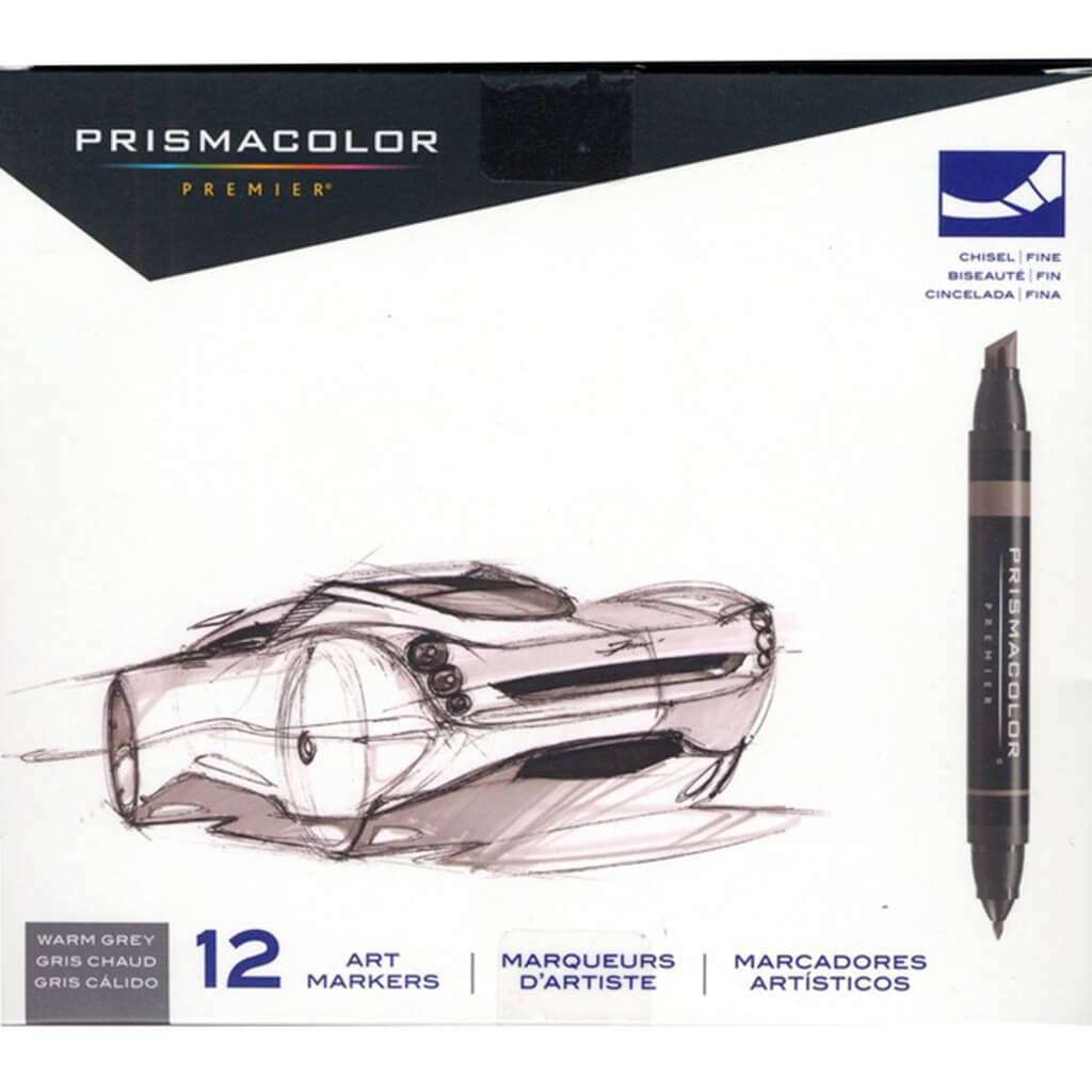 Prismacolor Premier Double Ended Art Marker Set Warm Gray 12pcs