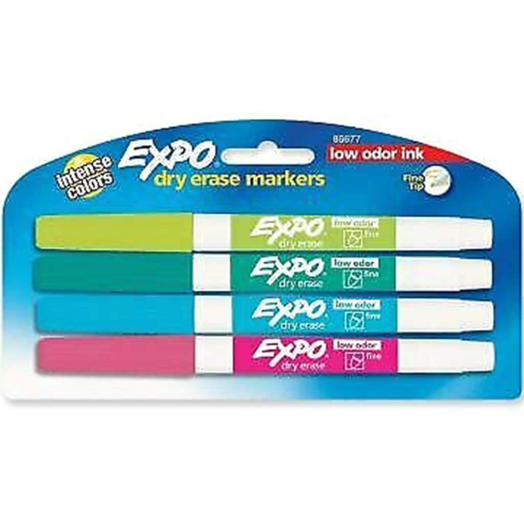 Low Odor Dry Erase Marker Sets Fine Tip Tropical Colors