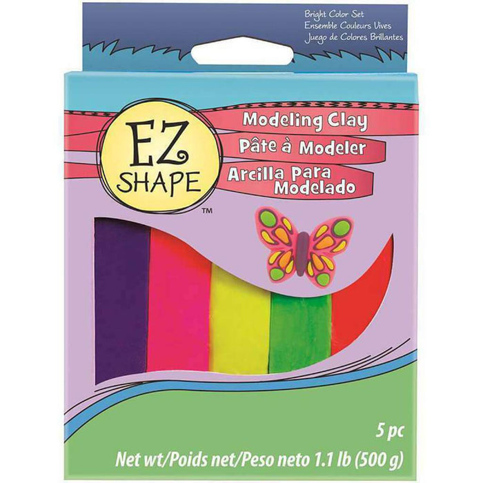 EZ Shape Modeling Clay 5 Color Set Bright Colors